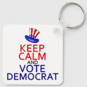 Hou kalm en stem-democraat grappig politiek sleutelhanger (Achterkant)