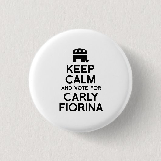 Hou kalm en stem voor Carly Fiorina Ronde Button 3,2 Cm (Voorkant)