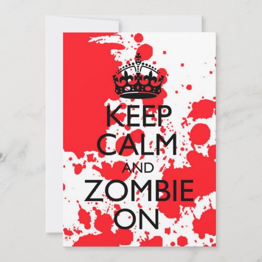 Hou kalm en stumble in de uitnodiging van Zombie (Voorkant)