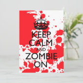 Hou kalm en stumble in de uitnodiging van Zombie (Staand voorkant)