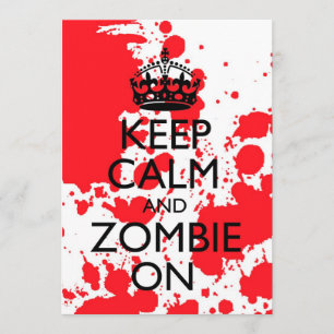 Hou kalm en stumble in de uitnodiging van Zombie