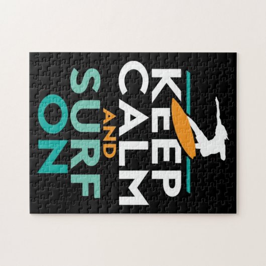 Hou kalm en Surf op surfliefde Legpuzzel (Horizontaal)