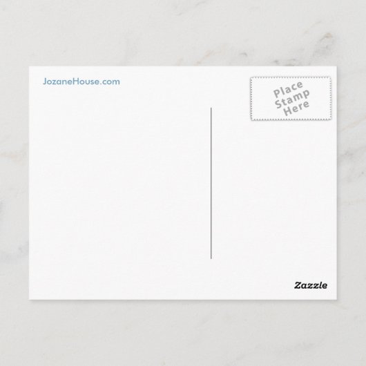 Hou kalm en vertrouw God Blue en White Briefkaart (Achterkant)