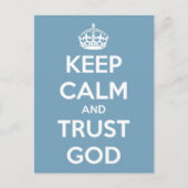 Hou kalm en vertrouw God Blue en White Briefkaart (Voorkant)
