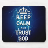 Hou kalm en vertrouw God Mousepad. Muismat (Voorkant)