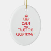 Hou kalm en vertrouw op de receptionist keramisch ornament (Rechts)