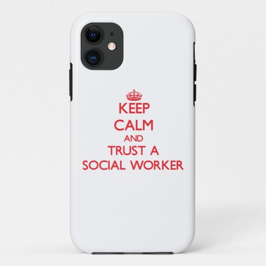 Hou kalm en vertrouw op een sociaal werker Case-Mate iPhone case (Achterkant)