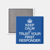 Hou kalm en vertrouw op je eerste antwoordapparaat magneet (Voorkant / Achterkant)