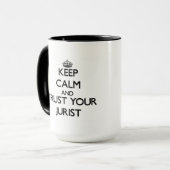 Hou kalm en vertrouw op je jurist mok (Voorkant links)