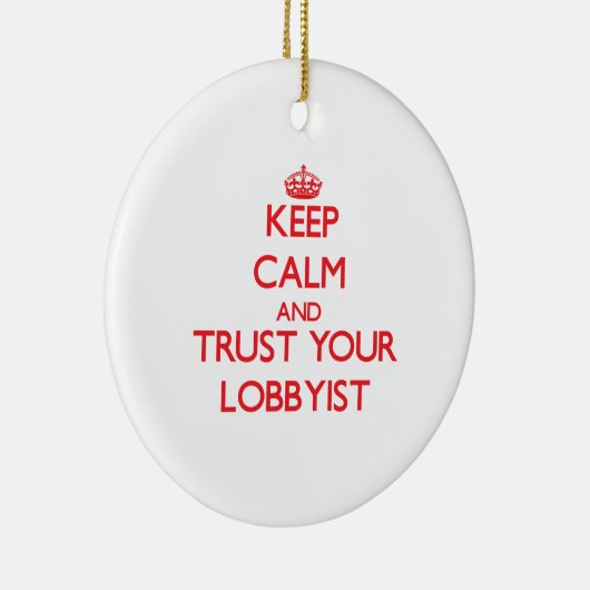 Hou kalm en vertrouw op je lobbyist keramisch ornament (Rechts)