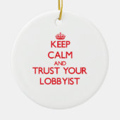 Hou kalm en vertrouw op je lobbyist keramisch ornament (Voorkant)
