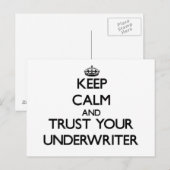 Hou kalm en vertrouw op je onderschrijver briefkaart (Voorkant / Achterkant)