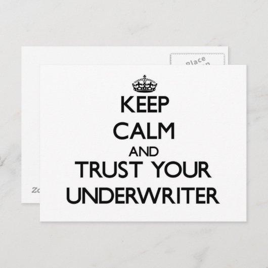 Hou kalm en vertrouw op je onderschrijver briefkaart (Voorkant / Achterkant)