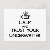 Hou kalm en vertrouw op je onderschrijver briefkaart (Voorkant)