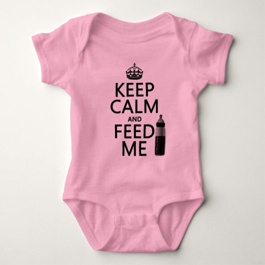 Hou kalm en voer me (baby) (in elke kleur) romper (Voorkant)