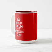 Hou kalm en vorst op diamantjubelen tweekleurige koffiemok (Voorkant links)