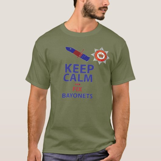 Hou kalm en vul Bayonets Blue T-Shirt (Voorkant)