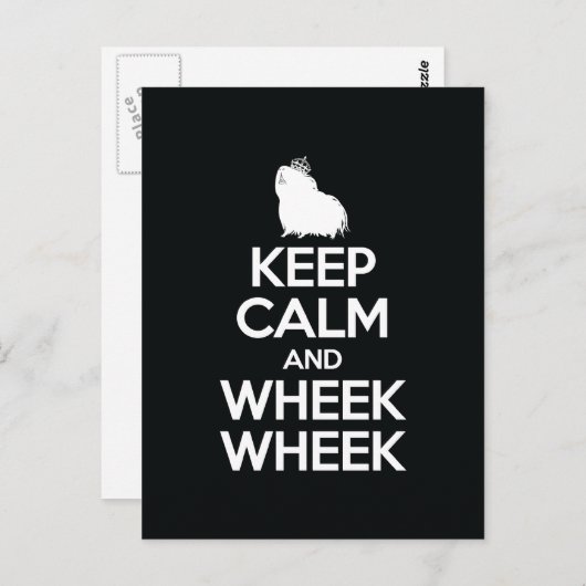 Hou kalm en Wheek Wheek Briefkaart (Voorkant / Achterkant)