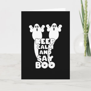 Hou kalm en zeg boo Funny Halloween Scary Ghost Kaart