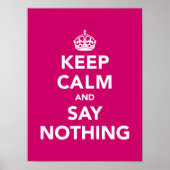 Hou kalm en zeg niets poster (Voorkant)
