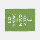 Hou kalm en zwaai op de groene Golf Fleece Deken (Voorkant (Horizontaal))