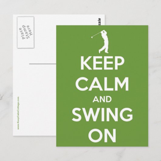 Hou kalm en zwaai op groen briefkaart (Voorkant / Achterkant)