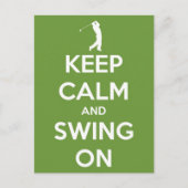 Hou kalm en zwaai op groen briefkaart (Voorkant)