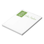 Hou kalm en zwaai op groen notitieblok (Linkerzijde)