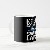 Hou kalm- en zwemkaartjes Funny Swimmer meme Koffiemok (Voorkant links)