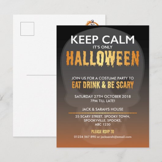 'Hou kalm, het is alleen Halloween' briefkaart (Voorkant / Achterkant)