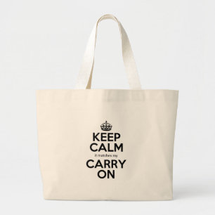 Hou kalm, het komt overeen met m'n handbagage. grote tote bag