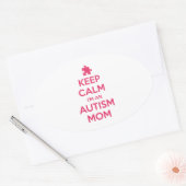 Hou kalm ik ben een autisme mama ovale sticker (Envelop)