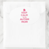 Hou kalm ik ben een autisme mama ovale sticker (Tas)