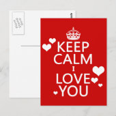 Hou kalm ik hou van je - alle kleuren briefkaart (Voorkant / Achterkant)