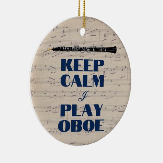 Hou kalm ik speel boe Quote Funny Oboist Keramisch Ornament (Rechts)