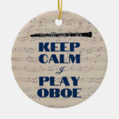 Hou kalm ik speel boe Quote Funny Oboist Keramisch Ornament (Voorkant)