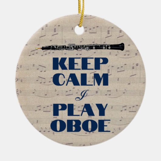Hou kalm ik speel boe Quote Funny Oboist Keramisch Ornament (Voorkant)