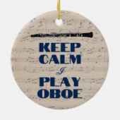 Hou kalm ik speel boe Quote Funny Oboist Keramisch Ornament (Achterkant)
