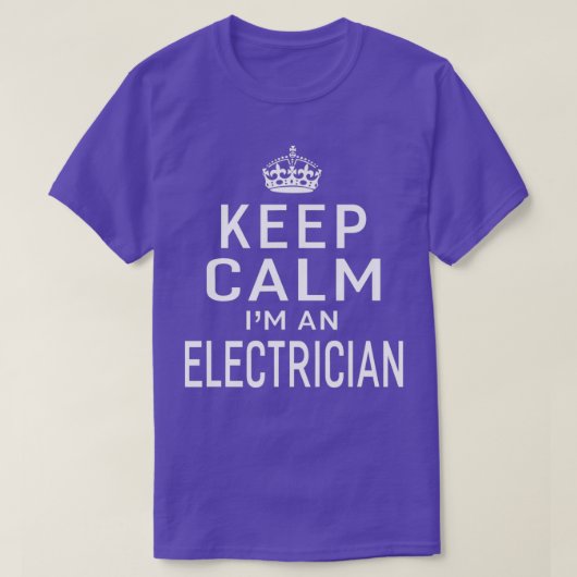 Hou kalm in een elektricien Mannen vrouwencadeautj T-shirt (Design voorkant)