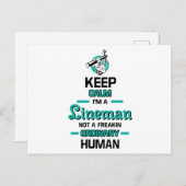 Hou kalm in een Lineman, geen Freakin Ordinary Briefkaart (Voorkant / Achterkant)