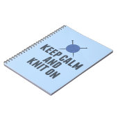 Hou kalm in het kielzog op grappig eten notitieboek (Linkerzijde)