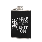 Hou kalm Knit op vlotten {donker} Heupfles (Links)