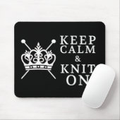 Hou kalm Knit op vlotten {donker} Muismat (Met muis)