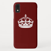 Hou kalm kroonpictogram op Burgundy Red Case-Mate iPhone Case (Achterkant)