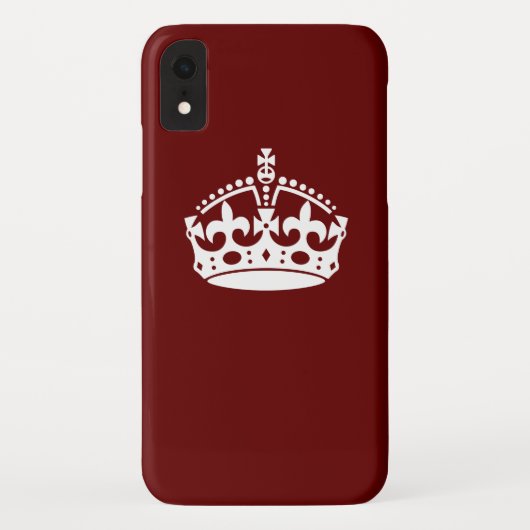 Hou kalm kroonpictogram op Burgundy Red Case-Mate iPhone Case (Achterkant)