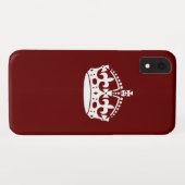 Hou kalm kroonpictogram op Burgundy Red Case-Mate iPhone Case (Achterkant (horizontaal))