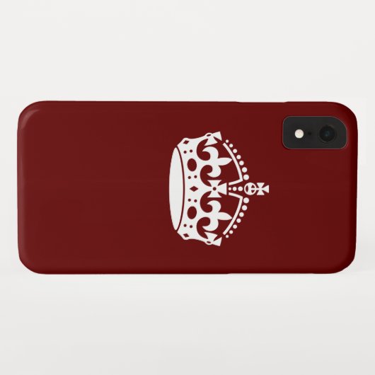 Hou kalm kroonpictogram op Burgundy Red Case-Mate iPhone Case (Achterkant (horizontaal))