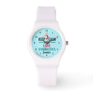 Hou kalm Love Gymnastics Cute Custom Gymnast Horloge