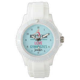 Hou kalm Love Gymnastics Cute Custom Gymnast Horloge