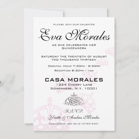 Hou kalm want je bent uitgenodigd Quinceañera Kaart (Achterkant)